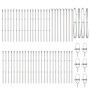 Poste de cerca 52 pcs Plateado 3.2 x 3.2 x 80 cm Acero
