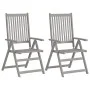 Reclining garden chairs 4 pcs solid acacia wood cushions by vidaXL, Garden chairs - Ref: Foro24-3065379, Price: 278,97 €, Dis...