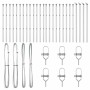 Poste de cerca 26 pcs Plateado 3.2 x 3.2 x 100 cm Acero