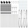 Poste de cerca 26 pcs Plateado 3.2 x 3.2 x 100 cm Acero