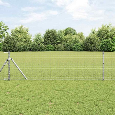 Poste de cerca 26 pcs Plateado 3.2 x 3.2 x 120 cm Acero