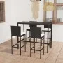 Garden table and high stools and cushions 5 pcs black PE rattan by vidaXL, Garden sets - Ref: Foro24-3064832, Price: 433,89 €...