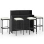 5-teiliges Garten-Barmöbel-Set und Kissen Schwarz von vidaXL, Gartensets - Ref: Foro24-3064879, Preis: 319,02 €, Rabatt: %
