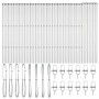 Poste de cerca 52 pcs Plateado 3.2 x 3.2 x 170 cm Acero