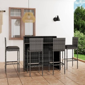5-Piece Garden Bar Furniture Set and Gray Cushions by vidaXL, Garden sets - Ref: Foro24-3064884, Price: 513,20 €, Discount: %