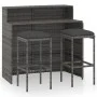 3-piece garden bar furniture set with grey cushions by vidaXL, Garden sets - Ref: Foro24-3064874, Price: 259,73 €, Discount: %