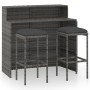 3-teiliges Gartenbar-Möbelset und graue Kissen von vidaXL, Gartensets - Ref: Foro24-3064874, Preis: 263,59 €, Rabatt: %