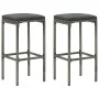 3-piece garden bar furniture set with grey cushions by vidaXL, Garden sets - Ref: Foro24-3064874, Price: 259,73 €, Discount: %