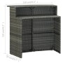 3-teiliges Gartenbar-Möbelset und graue Kissen von vidaXL, Gartensets - Ref: Foro24-3064874, Preis: 263,59 €, Rabatt: %
