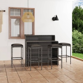 5-Piece Garden Bar Furniture Set and Gray Cushions by vidaXL, Garden sets - Ref: Foro24-3064880, Price: 321,88 €, Discount: %