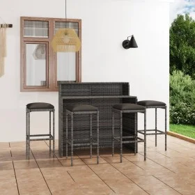 5-Piece Garden Bar Furniture Set and Gray Cushions by vidaXL, Garden sets - Ref: Foro24-3064880, Price: 316,40 €, Discount: %