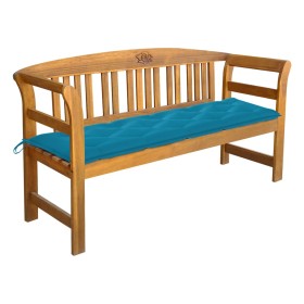 Banco de jardín con cojín madera maciza de acacia 157 cm de vidaXL, Bancos de jardín - Ref: Foro24-3064285, Precio: 180,29 €,...