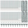 Poste de cerca 52 pcs Plateado 3.2 x 3.2 x 60 cm Acero