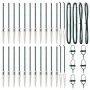 Poste de cerca 26 pcs Plateado 3.2 x 3.2 x 80 cm Acero