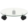 Soporte ruedas para macetas redondo vidrio templado 28cm 2 uds