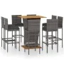 9-teiliges Garten-Barmöbel-Set und graue PE-Rattan-Kissen von vidaXL, Gartensets - Ref: Foro24-3064863, Preis: 810,87 €, Raba...