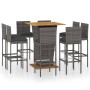 9-teiliges Garten-Barmöbel-Set und graue PE-Rattan-Kissen von vidaXL, Gartensets - Ref: Foro24-3064863, Preis: 831,62 €, Raba...