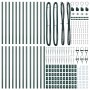 Poste de cerca 26 pcs Plateado 3.2 x 3.2 x 100 cm Acero