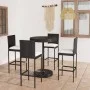 Garden bar set 5 pieces with black synthetic rattan cushions by vidaXL, Garden sets - Ref: Foro24-3064766, Price: 387,01 €, D...