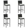 Garden bar set 5 pieces with black synthetic rattan cushions by vidaXL, Garden sets - Ref: Foro24-3064766, Price: 387,01 €, D...