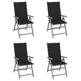 Liegende Gartenstühle mit 4 Kissen aus massivem Akazienholz von vidaXL, Gartenstühle - Ref: Foro24-3065384, Preis: 287,30 €, ...
