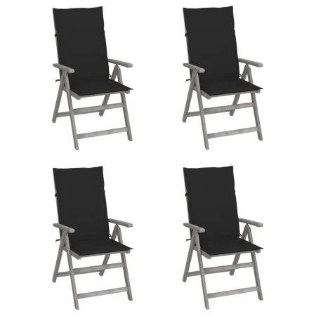 Liegende Gartenstühle mit 4 Kissen aus massivem Akazienholz von vidaXL, Gartenstühle - Ref: Foro24-3065384, Preis: 308,30 €, ...