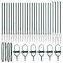 Poste de cerca 26 pcs Plateado 3.2 x 3.2 x 170 cm Acero
