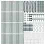 Poste de cerca 52 pcs Plateado 3.2 x 3.2 x 170 cm Acero