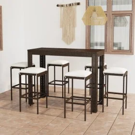 7-piece garden bar set and brown synthetic rattan cushions by vidaXL, Garden sets - Ref: Foro24-3064786, Price: 293,49 €, Dis...