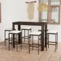 Set de bar para jardín 7 pzas y cojines ratán sintético marrón de vidaXL, Conjuntos de jardín - Ref: Foro24-3064786, Precio: ...