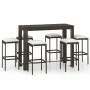 7-piece garden bar set and brown synthetic rattan cushions by vidaXL, Garden sets - Ref: Foro24-3064786, Price: 293,49 €, Dis...