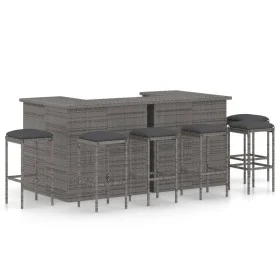 8-teiliges Gartenbar-Set und Kissen synthetisches Rattangrau von vidaXL, Gartensets - Ref: Foro24-3064927, Preis: 741,42 €, R...