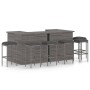8-teiliges Gartenbar-Set und Kissen synthetisches Rattangrau von vidaXL, Gartensets - Ref: Foro24-3064927, Preis: 794,91 €, R...