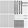 Poste de cerca 26 pcs Plateado 3.2 x 3.2 x 80 cm Acero