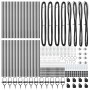 Poste de cerca 52 pcs Plateado 3.2 x 3.2 x 80 cm Acero