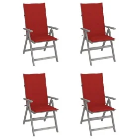 Reclining garden chairs and 4 solid acacia wood cushions. by vidaXL, Garden chairs - Ref: Foro24-3065383, Price: 287,58 €, Di...