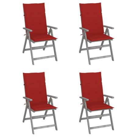 Gartenliegestühle und -kissen 4 Stück massives Akazienholz von vidaXL, Gartenstühle - Ref: Foro24-3065383, Preis: 328,21 €, R...