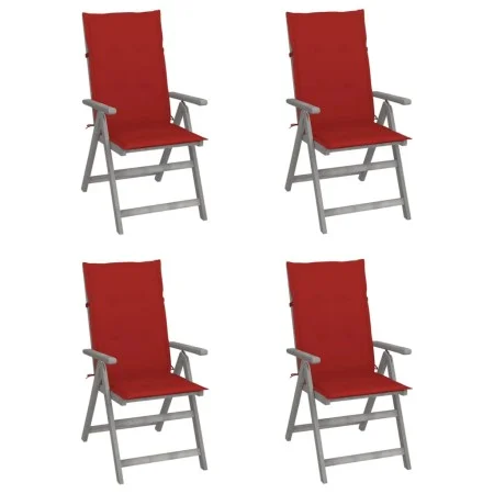 Reclining garden chairs and 4 solid acacia wood cushions. by vidaXL, Garden chairs - Ref: Foro24-3065383, Price: 287,58 €, Di...