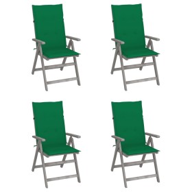 Liegende Gartenstühle mit 4 Kissen aus massivem Akazienholz von vidaXL, Gartenstühle - Ref: Foro24-3065382, Preis: 317,72 €, ...