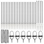 Poste de cerca 26 pcs Plateado 3.2 x 3.2 x 170 cm Acero