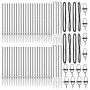 Poste de cerca 52 pcs Plateado 3.2 x 3.2 x 180 cm Acero