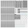 Poste de cerca 52 pcs Plateado 3.2 x 3.2 x 180 cm Acero