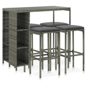 5-piece garden bar set and gray synthetic rattan cushions by vidaXL, Garden sets - Ref: Foro24-3064915, Price: 262,85 €, Disc...