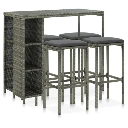 5-piece garden bar set and gray synthetic rattan cushions by vidaXL, Garden sets - Ref: Foro24-3064915, Price: 259,22 €, Disc...