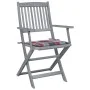Klappbare Gartenstühle, 6 Stück, Kissen aus massivem Akazienholz von vidaXL, Gartenstühle - Ref: Foro24-3065420, Preis: 293,4...