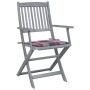Klappbare Gartenstühle, 6 Stück, Kissen aus massivem Akazienholz von vidaXL, Gartenstühle - Ref: Foro24-3065420, Preis: 301,6...