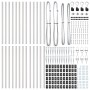 Poste de cerca 26 pcs Plateado 3.2 x 3.2 x 80 cm Acero