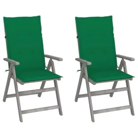 Liegende Gartenstühle, 2 Stück, Kissen aus massivem Akazienholz von vidaXL, Gartenstühle - Ref: Foro24-3064703, Preis: 153,67...