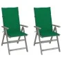 Liegende Gartenstühle, 2 Stück, Kissen aus massivem Akazienholz von vidaXL, Gartenstühle - Ref: Foro24-3064703, Preis: 153,67...