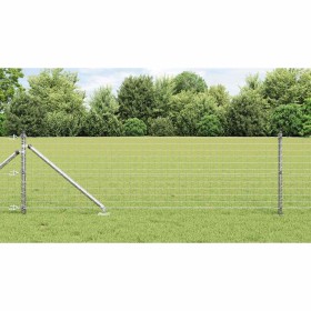 Poste de cerca 52 pcs Plateado 3.2 x 3.2 x 80 cm Acero